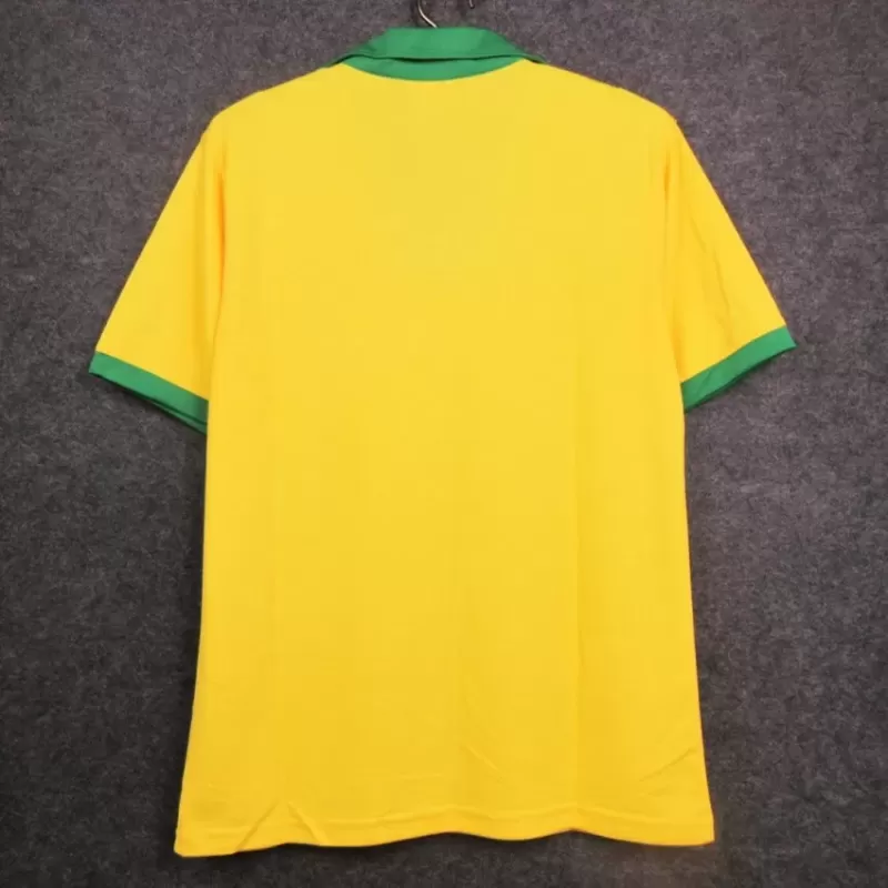1957 Brazil Home Retro Soccer Jersey Pele Era Yellow