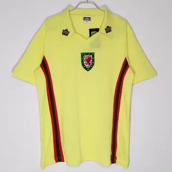 1976 1979 Wales Away Retro Soccer Jersey Yellow Vintage