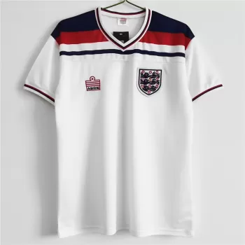 1982 England Home Retro Soccer Jersey White Vintage World Cup