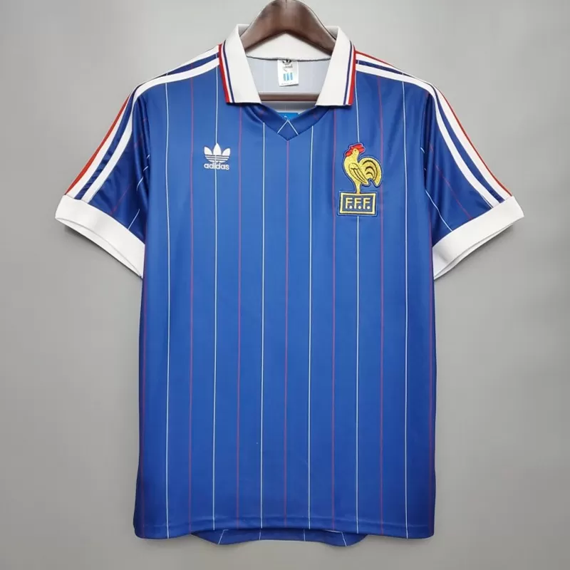 1982 France Home Retro Soccer Jersey Vintage World Cup White Blue 1982 France Home Retro Soccer Jersey Vintage World Cup White Blue