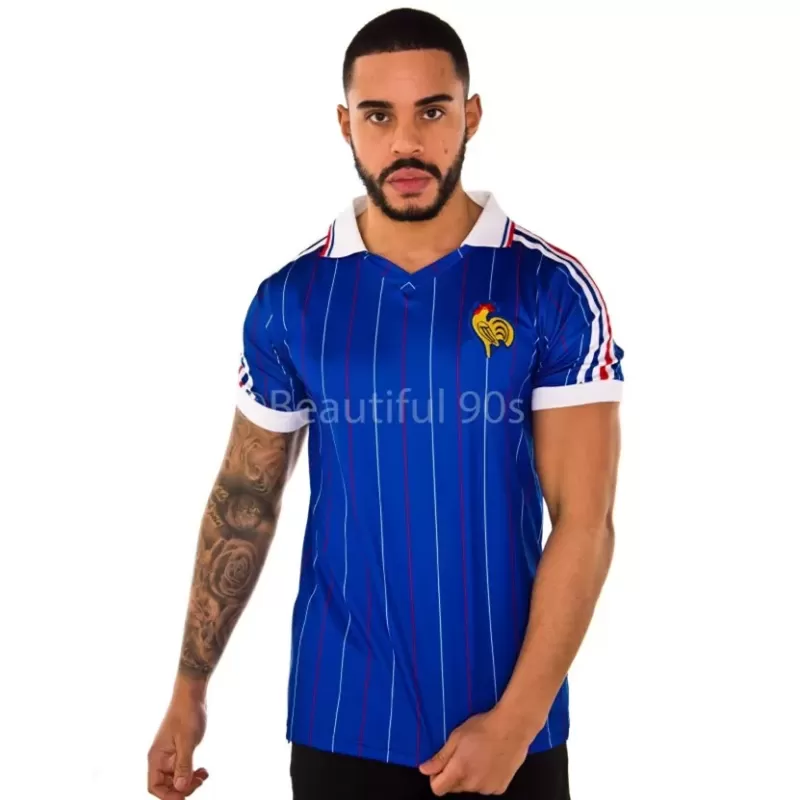 1982 France Home Retro Soccer Jersey Vintage World Cup White Blue 1982 France Home Retro Soccer Jersey Vintage World Cup White Blue