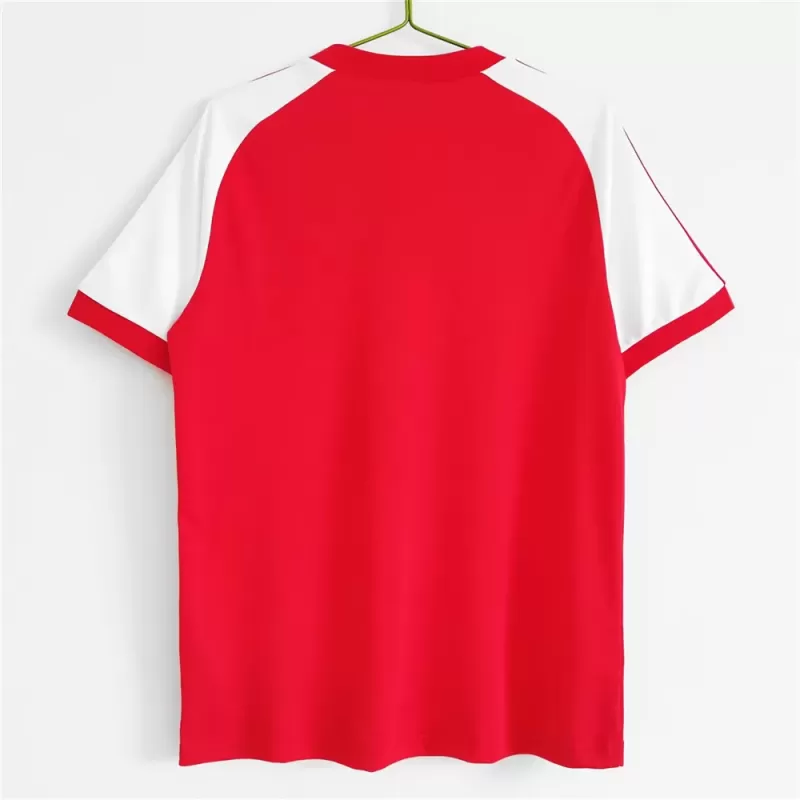 1982 Wales Away Retro Soccer Jersey Red White Stripe Vintage