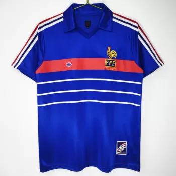 1984 1986 France Home Retro Soccer Jersey Euro 84 Champions