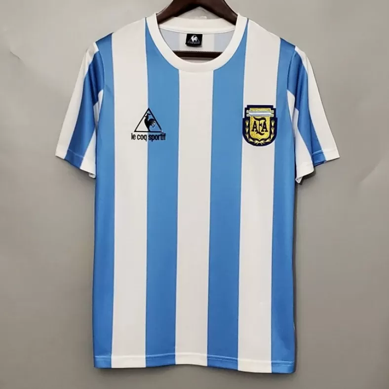 1986 Argentina Home Retro Soccer Jersey Mexico World Cup Maradona
