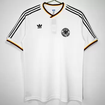 1986 Germany Home Retro Soccer Jersey Vintage White