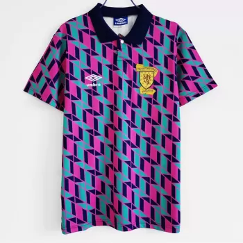 1988 1989 Scotland Away Retro Soccer Jersey White Yellow Vintage