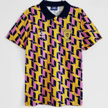1988 1989 Scotland Third Retro Soccer Jersey Yellow Navy Vintage