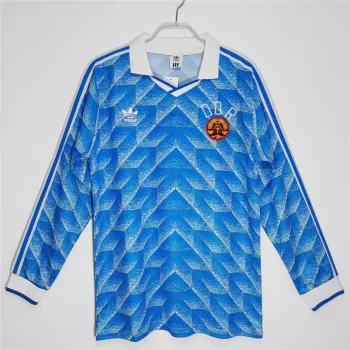 1988 Germany Home Retro Soccer Jersey Long Sleeve White