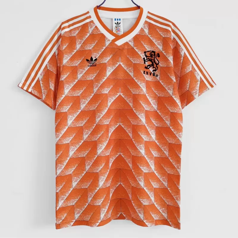 1988 Netherlands Home Retro Soccer Jersey Orange Geometric Vintage 1988 Netherlands Home Retro Soccer Jersey Orange Geometric Vintage