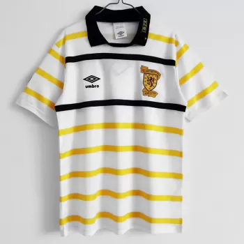 1989 1991 Scotland Away Retro Soccer Jersey White Navy Vintage