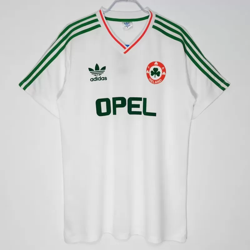 1990 1992 Iceland Away Retro Soccer Jersey White Vintage 1990 1992 Iceland Away Retro Soccer Jersey White Vintage