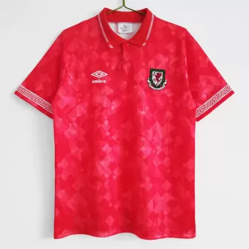 1990 1992 Wales Home Retro Soccer Jersey Red Vintage