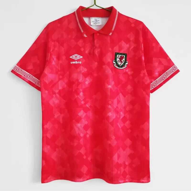 1990 1992 Wales Home Retro Soccer Jersey Red Vintage