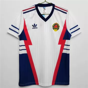 1990 1992 Yugoslavia Away Retro Soccer Jersey White Vintage
