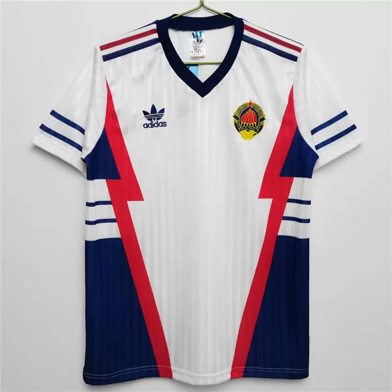 1990 1992 Yugoslavia Away Retro Soccer Jersey White Vintage