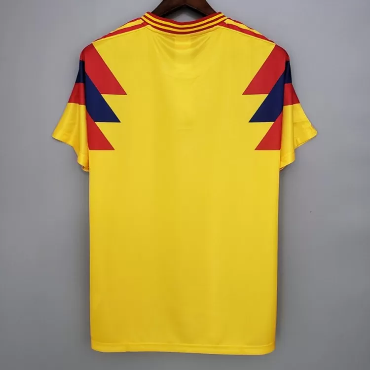 1990 Colombia Home Retro Soccer Jersey Valderrama Italia 90 Edition 1990 Colombia Home Retro Soccer Jersey Valderrama Italia 90 Edition