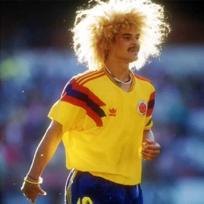 1990 Colombia Home Retro Soccer Jersey Valderrama Italia 90 Edition 1990 Colombia Home Retro Soccer Jersey Valderrama Italia 90 Edition