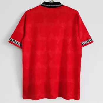 1990 England Away Retro Soccer Jersey Red Italia 90 Vintage