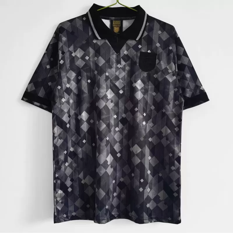 1990 England Black Out Retro Soccer Jersey Special Edition