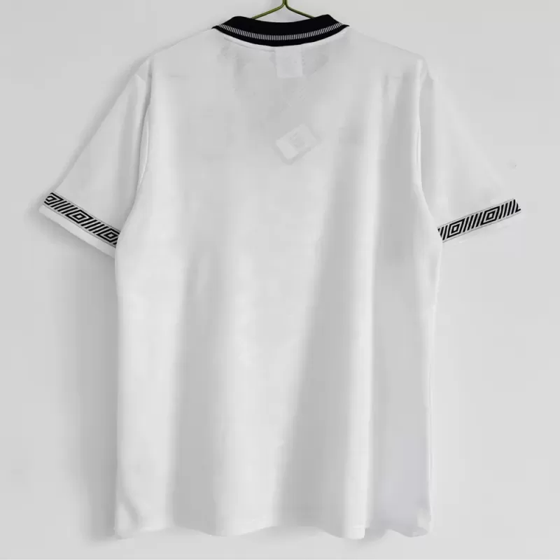 1990 England Home Retro Soccer Jersey Italia 90 White Vintage