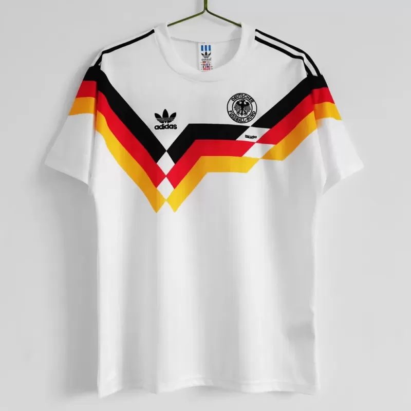 1990 Germany Home Retro Soccer Jersey World Cup Winners White 1990 Germany Home Retro Soccer Jersey World Cup Winners White
