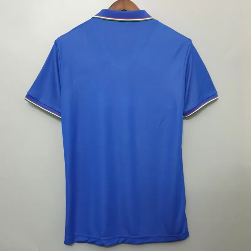 1990 Italy Home Retro Soccer Jersey World Cup Blue Vintage