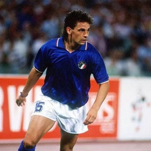 1990 Italy Home Retro Soccer Jersey World Cup Blue Vintage