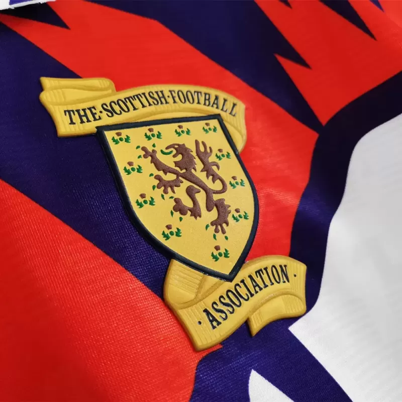 1991 1992 Scotland Away Retro Soccer Jersey White Purple Pattern