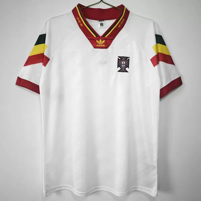 1992 1994 Portugal Away Retro Soccer Jersey White Vintage