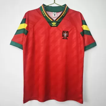 1992 1994 Portugal Home Retro Soccer Jersey Red Vintage