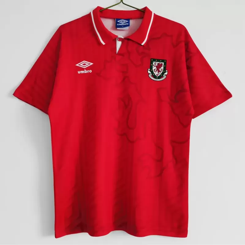 1992 1994 Wales Home Retro Soccer Jersey Red Navy Vintage 1992 1994 Wales Home Retro Soccer Jersey Red Navy Vintage