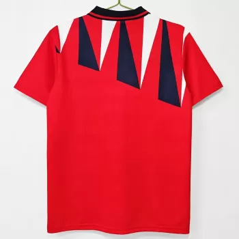 1992 England Away Retro Soccer Jersey Red Navy Vintage