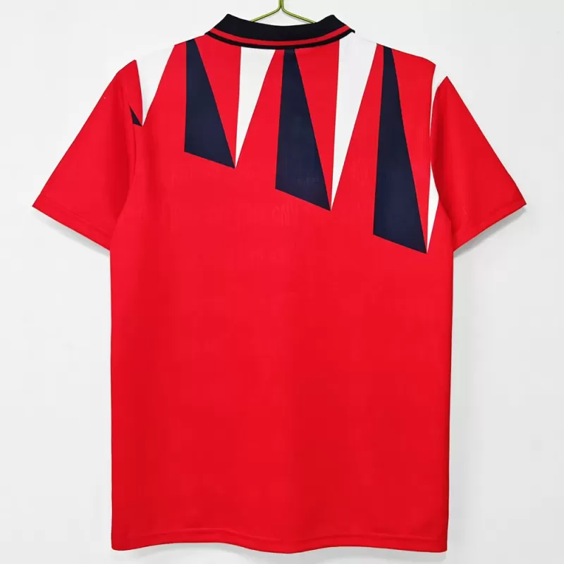 1992 England Away Retro Soccer Jersey Red Navy Vintage