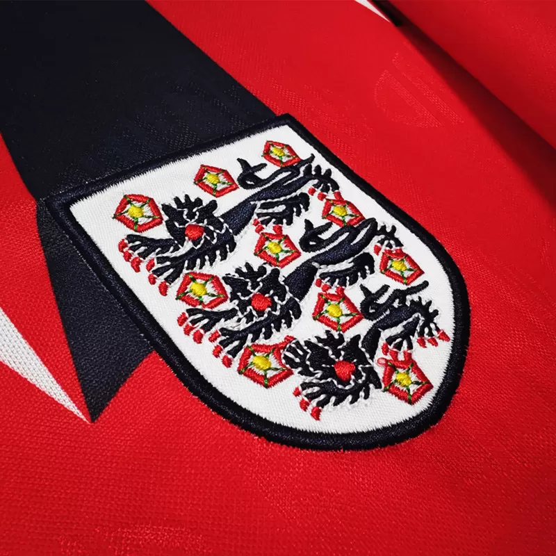 1992 England Away Retro Soccer Jersey Red Navy Vintage