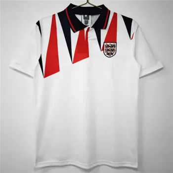 1992 England Home Retro Soccer Jersey White Geometric