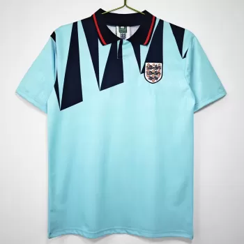 1992 England Third Soccer Jersey Light Blue Vintage