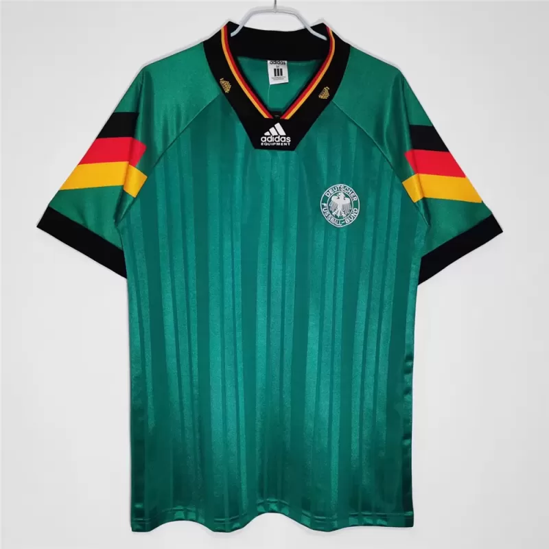 1992 Germany Away Retro Soccer Jersey Green Vintage