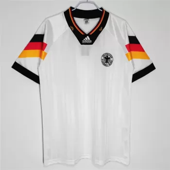 1992 Germany Home Retro Soccer Jersey White Tricolour