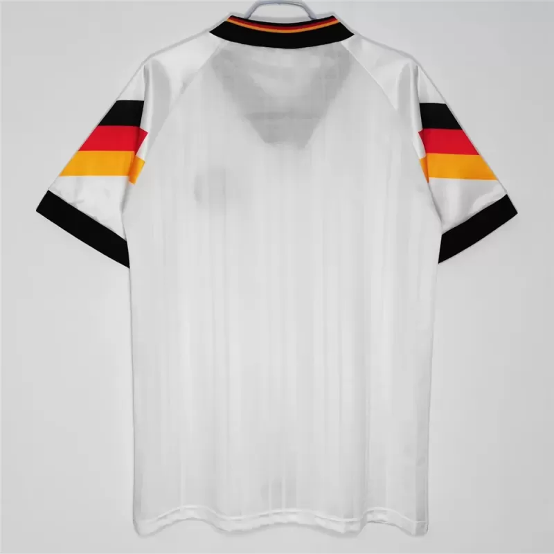 1992 Germany Home Retro Soccer Jersey White Tricolour