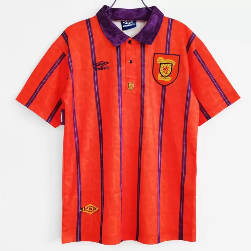 1993 1994 Scotland Away Retro Soccer Jersey White Salmon Pattern 1993 1994 Scotland Away Retro Soccer Jersey White Salmon Pattern