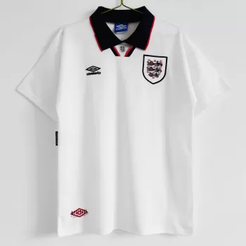 1994 1995 England Home Retro Soccer Jersey Classic White
