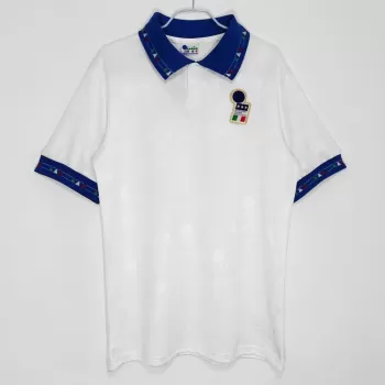 1994 1995 Italy Away Retro Soccer Jersey White Baggio Era