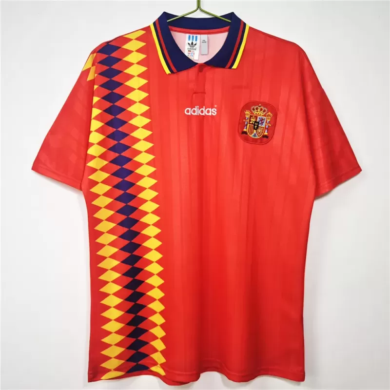 1994 1995 Spain Home Retro Soccer Jersey Red Vintage Kit