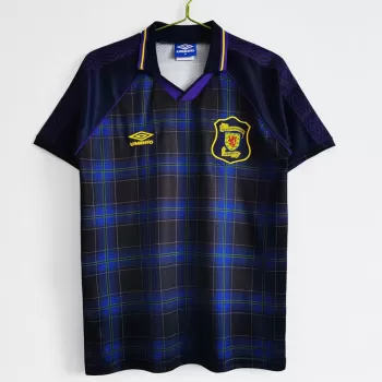 1994 1996 Scotland Home Retro Soccer Jersey Navy Tartan Vintage
