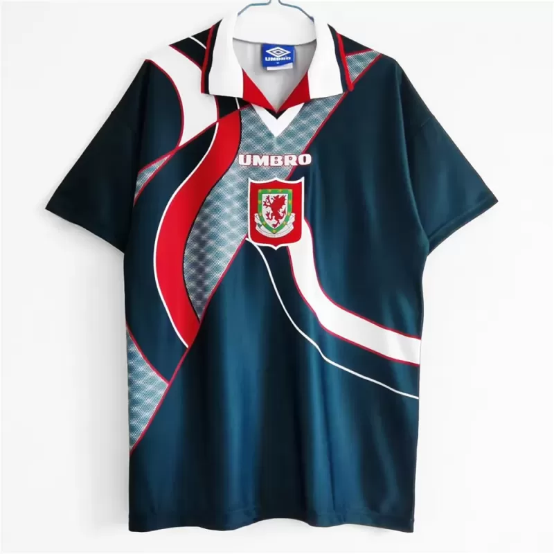 1994 1996 Wales Away Retro Soccer Jersey White Green Vintage 1994 1996 Wales Away Retro Soccer Jersey White Green Vintage