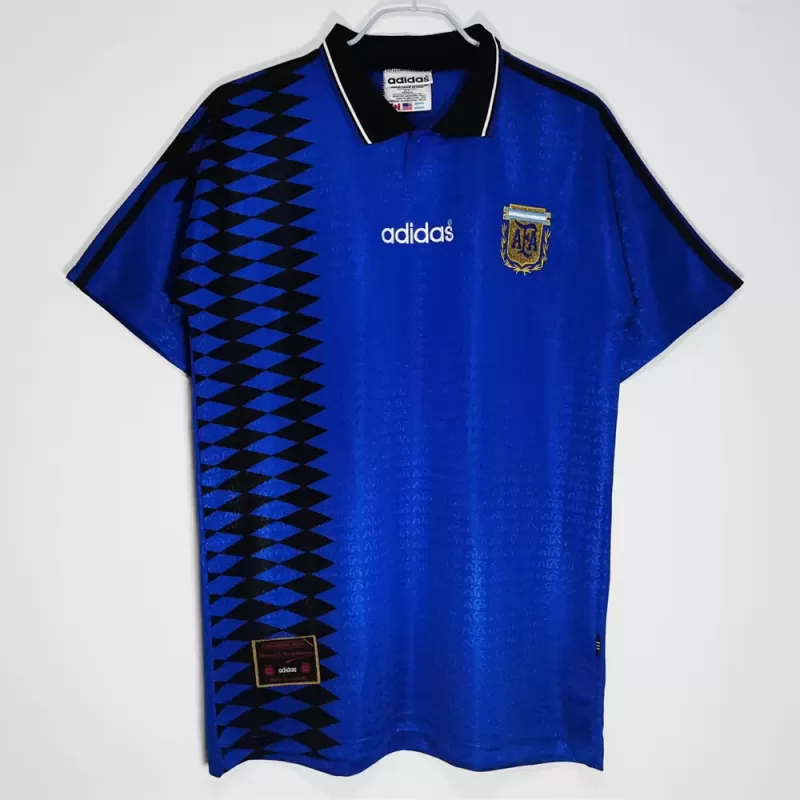 1994 Argentina Away Retro Soccer Jersey World Cup Blue Diamond
