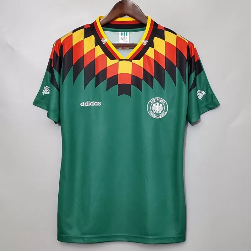 1994 Germany Away Retro Soccer Jersey Blue Diamond Graphic 1994 Germany Away Retro Soccer Jersey Blue Diamond Graphic