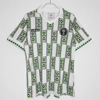 1994 Nigeria Away Retro Soccer Jersey White Vintage World Cup