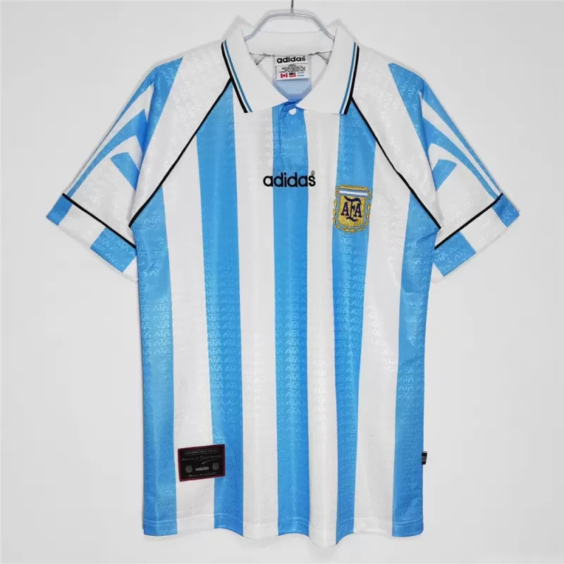 1996 1997 Argentina Home Retro Soccer Jersey Vintage Sky Blue White