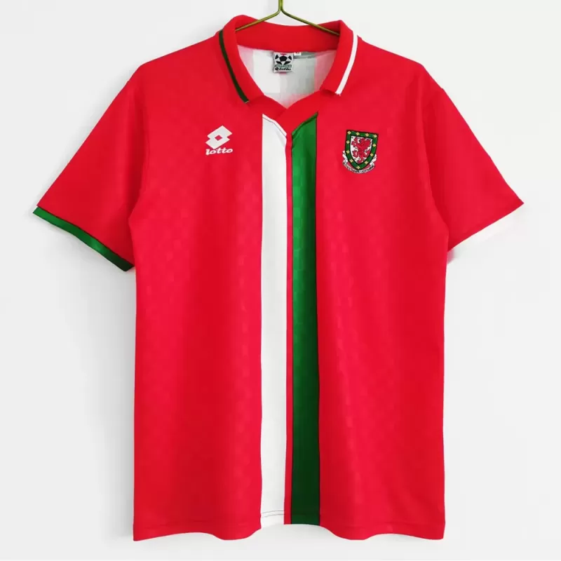 1996 1998 Wales Home Retro Soccer Jersey Red Navy Vintage